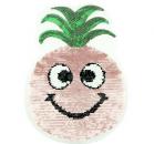 Applikation - Wendepailletten - Ananas - metallisch - Aufnäher